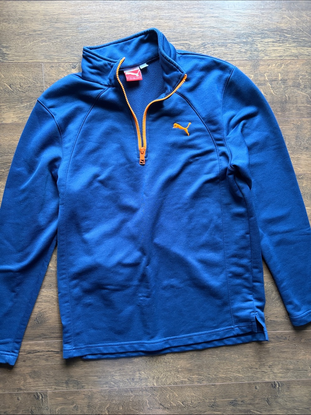 Puma Royal Blue Performance Quarter-Zip with Orange Accents